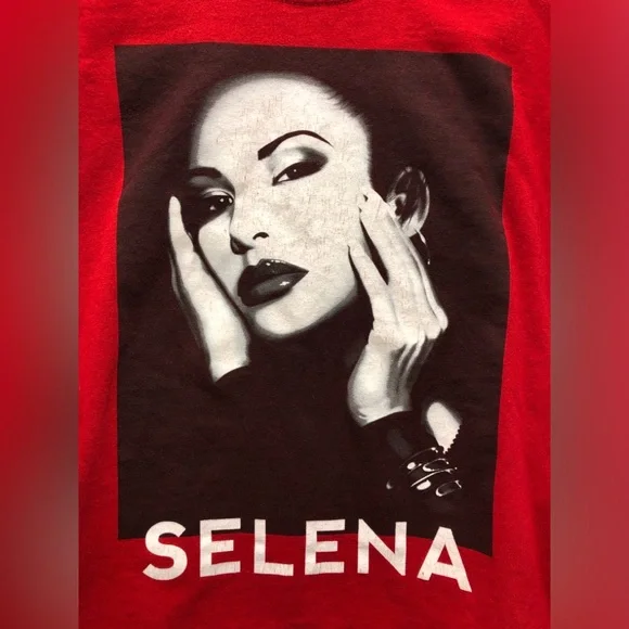 ORIGINAL SELENA MERCHANDISE Long Sleeve Cropped Tee Red T-Shirt Size Large L - Picture 2 of 6